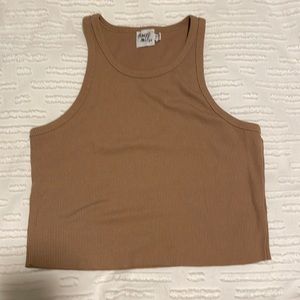 Princess Polly brown ribbed tank